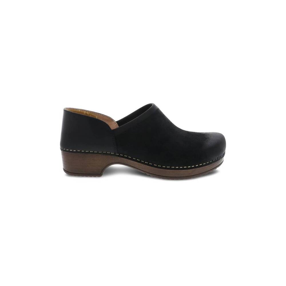 NEW DANSKO women's brenna burnished suede clog in black